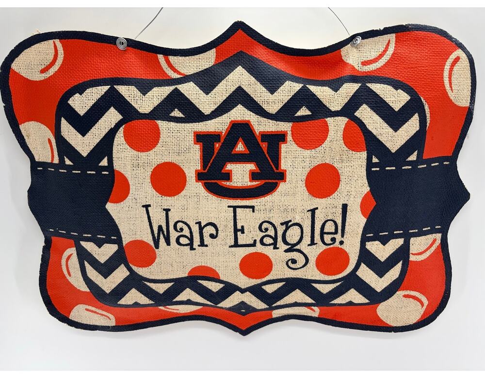 University of Auburn burlap door/wall hanger